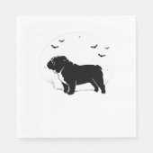 Engelse Bulldog - Halloween Moon Silhouette Ov Servet (Voorkant)