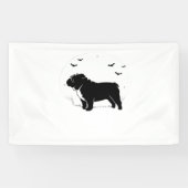 Engelse Bulldog - Halloween Moon Silhouette Ov Spandoek (Horizontaal)