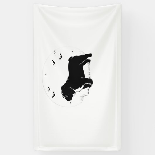 Engelse Bulldog - Halloween Moon Silhouette Ov Spandoek (Verticaal)