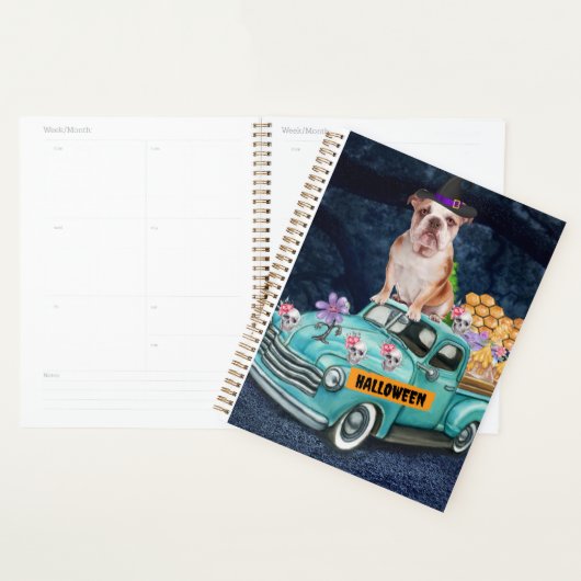 Engelse Bulldog Halloween Truck Scary Night Planner (Display)
