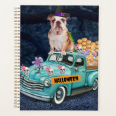 Engelse Bulldog Halloween Truck Scary Night Planner (Voorkant)