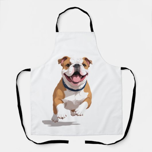 Engelse Bulldog Happy Playful Fun Jumping Joyful Schort (Voorkant)