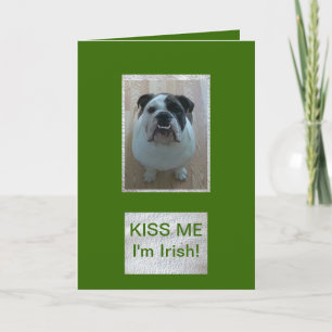 Engelse Bulldog Happy St. Patrick's Day kaart! Kaart