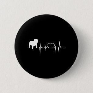 Engelse bulldog-hartslag ronde button 5,7 cm