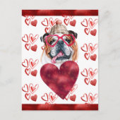 Engelse Bulldog Hearts Hondenliefhebber Valentijn  Feestdagenkaart (Voorkant)