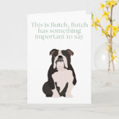 Engelse Bulldog heeft iets te zeggen Kaart (Gele Bloem)