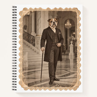 Engelse Bulldog Heer Vintage Sepia Notitieboek