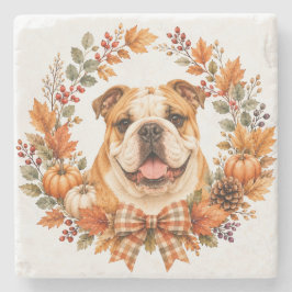Engelse Bulldog Herfst Onderzetter