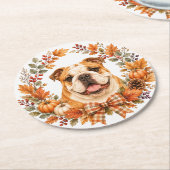 Engelse Bulldog Herfst Onderzetter (Gebogen)