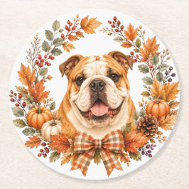 Engelse Bulldog Herfst Onderzetter