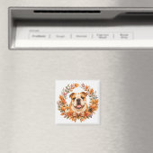 Engelse Bulldog Herfstkrans Magneet (Insitu (Vaatwasser))