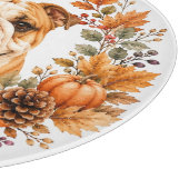 Engelse Bulldog Herfstkrans Snijplank (Hoek)