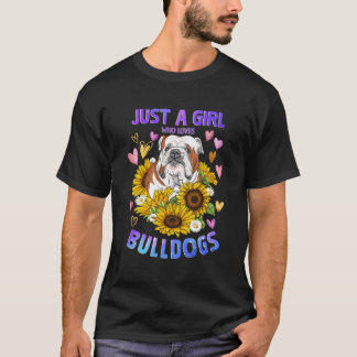 Engelse bulldog het meisje hond puppy lover vrouw t-shirt