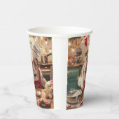 Engelse Bulldog Holiday Baking: Feestelijke Kerst Papieren Bekers (Rechts)