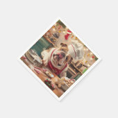 Engelse Bulldog Holiday Baking: Feestelijke Kerst Servet (Hoek)