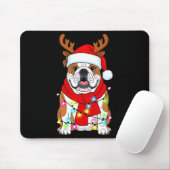 Engelse Bulldog Hond Boom Kerstverlichting Kerstmi Muismat (Met muis)