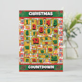 Engelse Bulldog Hond Countdown Kerstmis Advent Feestdagenkaart (Staand voorkant)