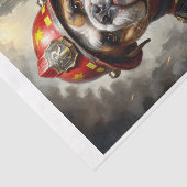 Engelse Bulldog hond die optreedt als brandweerman Tissuepapier (Detail)