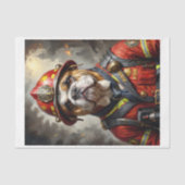 Engelse Bulldog hond die optreedt als brandweerman Tissuepapier (Voorkant)