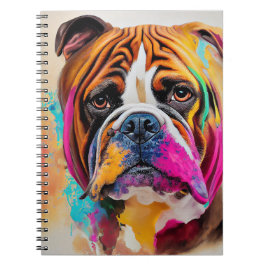 Engelse bulldog hond huisdier schattig Schattig di Notitieboek