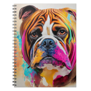 Engelse bulldog hond huisdier schattig Schattig di Notitieboek