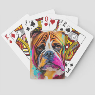 Engelse bulldog hond huisdier schattig Schattig di Pokerkaarten