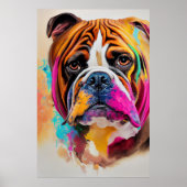Engelse bulldog hond huisdier schattig Schattig di Poster (Voorkant)
