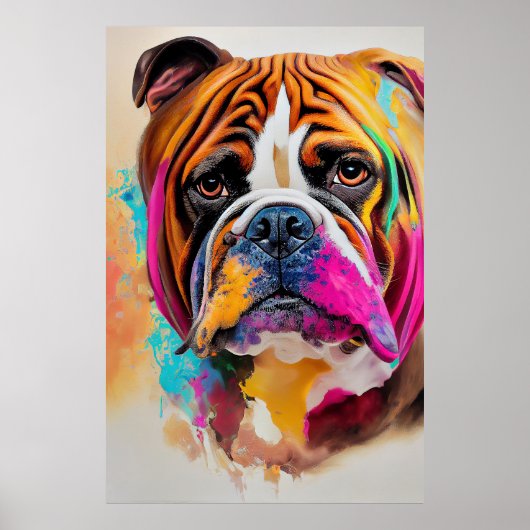 Engelse bulldog hond huisdier schattig Schattig di Poster (Voorkant)