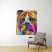 Engelse bulldog hond huisdier schattig Schattig di Wandkleed (In situ)