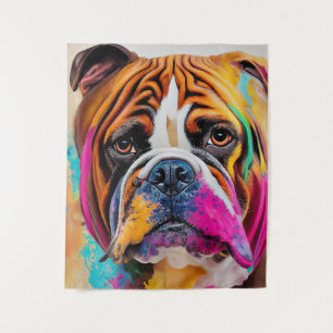 Engelse bulldog hond huisdier schattig Schattig di Wandkleed