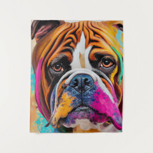 Engelse bulldog hond huisdier schattig Schattig di Wandkleed