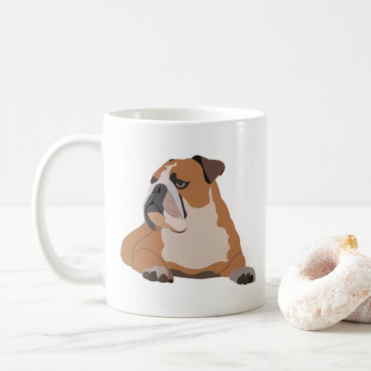 Engelse Bulldog Hond Koffiemok (Met donut)