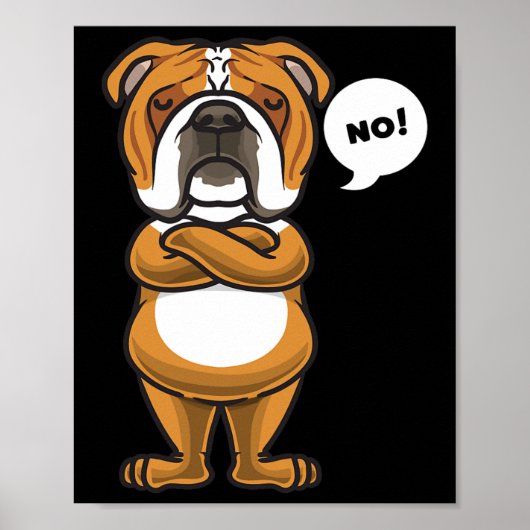 Engelse Bulldog Hond Poster (Voorkant)