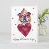 Engelse Bulldog Hondenliefhebber Valentijn Gift Feestdagenkaart (Staand voorkant)