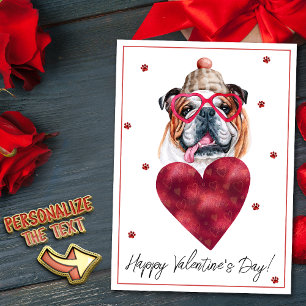 Engelse Bulldog Hondenliefhebber Valentijn Gift Feestdagenkaart