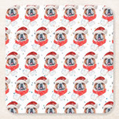 Engelse Bulldog Hondenras Kerstmis Kartonnen Onderzetters (Voorkant)