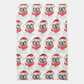 Engelse Bulldog Hondenras Kerstmis Theedoek (Verticaal)