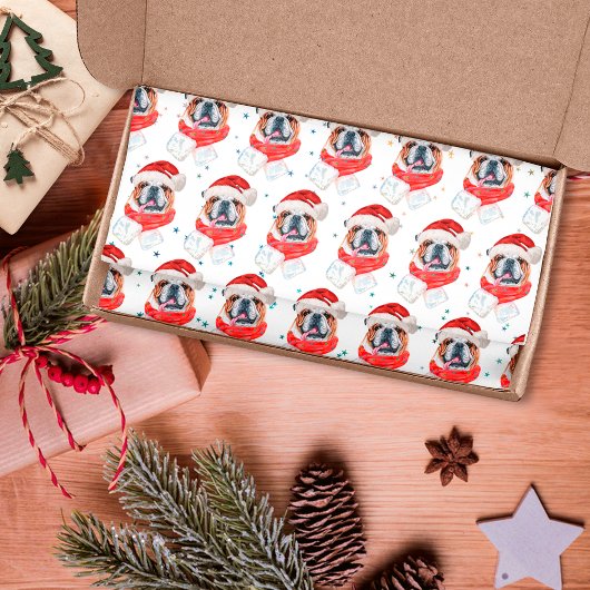 Engelse Bulldog Hondenras Kerstmis Tissuepapier