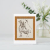 Engelse Bulldog-hondkunst uit woorden Briefkaart (Staand voorkant)