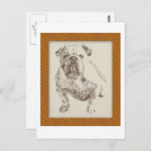 Engelse Bulldog-hondkunst uit woorden Briefkaart (Voorkant / Achterkant)