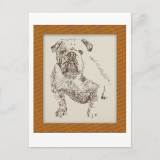 Engelse Bulldog-hondkunst uit woorden Briefkaart