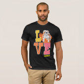 Engelse Bulldog houdt van schattige kleur T-Shirt (Voorkant volledig)