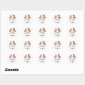 Engelse Bulldog-huwelijk Ronde Sticker (Vel)