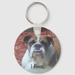 Engelse Bulldog - Ik floss. Sleutelhanger