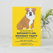 Engelse Bulldog Illustratie Aangepaste Verjaardags Kaart (Staand voorkant)