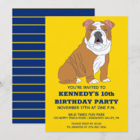 Engelse Bulldog Illustratie Aangepaste Verjaardags