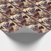 Engelse Bulldog Illustratie Cadeaupapier (Hoek)