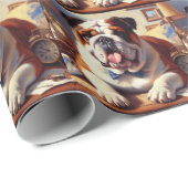 Engelse Bulldog Illustratie Cadeaupapier (Rol Hoek)