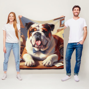  Engelse Bulldog Illustratie Fleece Deken