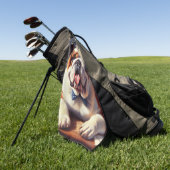  Engelse Bulldog Illustratie Golfhanddoek (Groen)